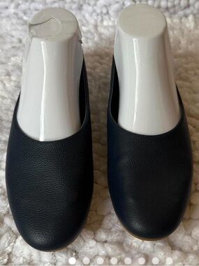 Everlane Navy Leather Slip-On Ballet Flat